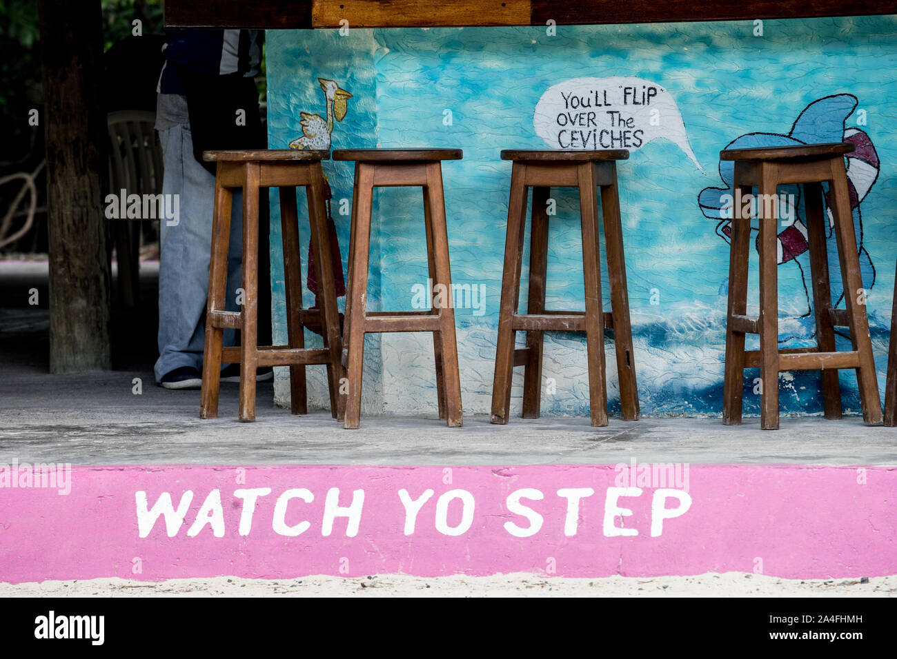 La baia di mogano nave da crociera stop, Roatan, Honduras Foto Stock