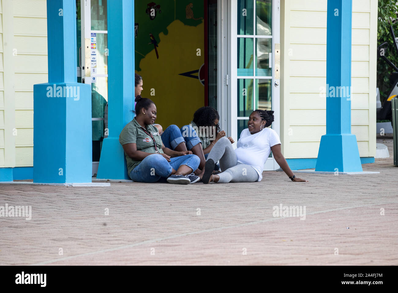 La baia di mogano nave da crociera stop, Roatan, Honduras Foto Stock