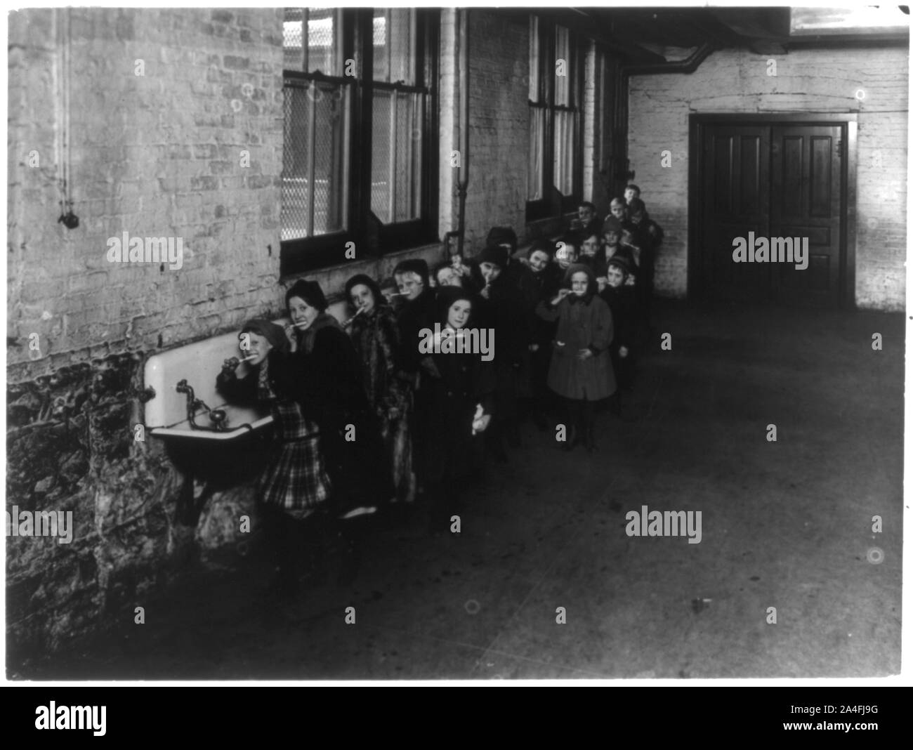 Spazzolino da denti trapano a Franklin, scuola di Chicago Foto Stock