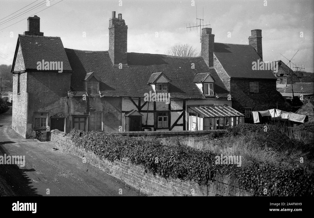Vecchio Cottage Gran Bretagna il Gas House Madeley vecchio Cottage Gran Bretagna Regno Unito degli anni cinquanta Foto Stock
