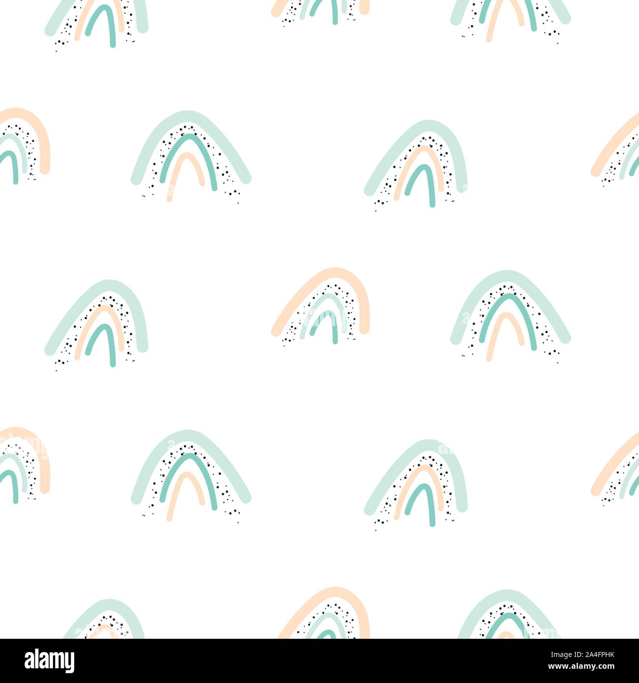 Modello senza cuciture con colori pastello rainbow forme. La luce rosa e menta texture. Illustrazione Vettoriale