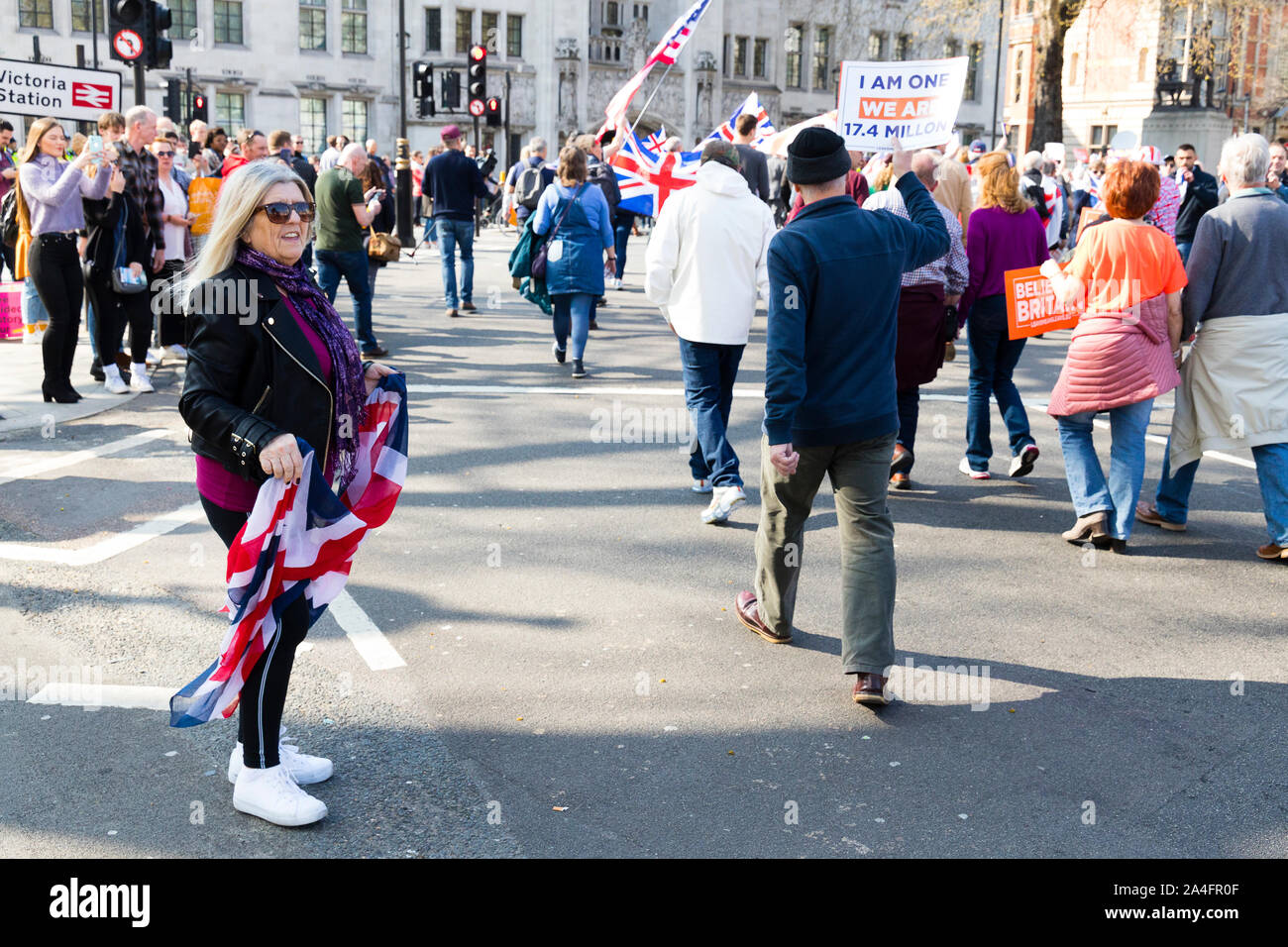 Londra, Regno Unito. Pro-Brexit protesta. Foto Stock