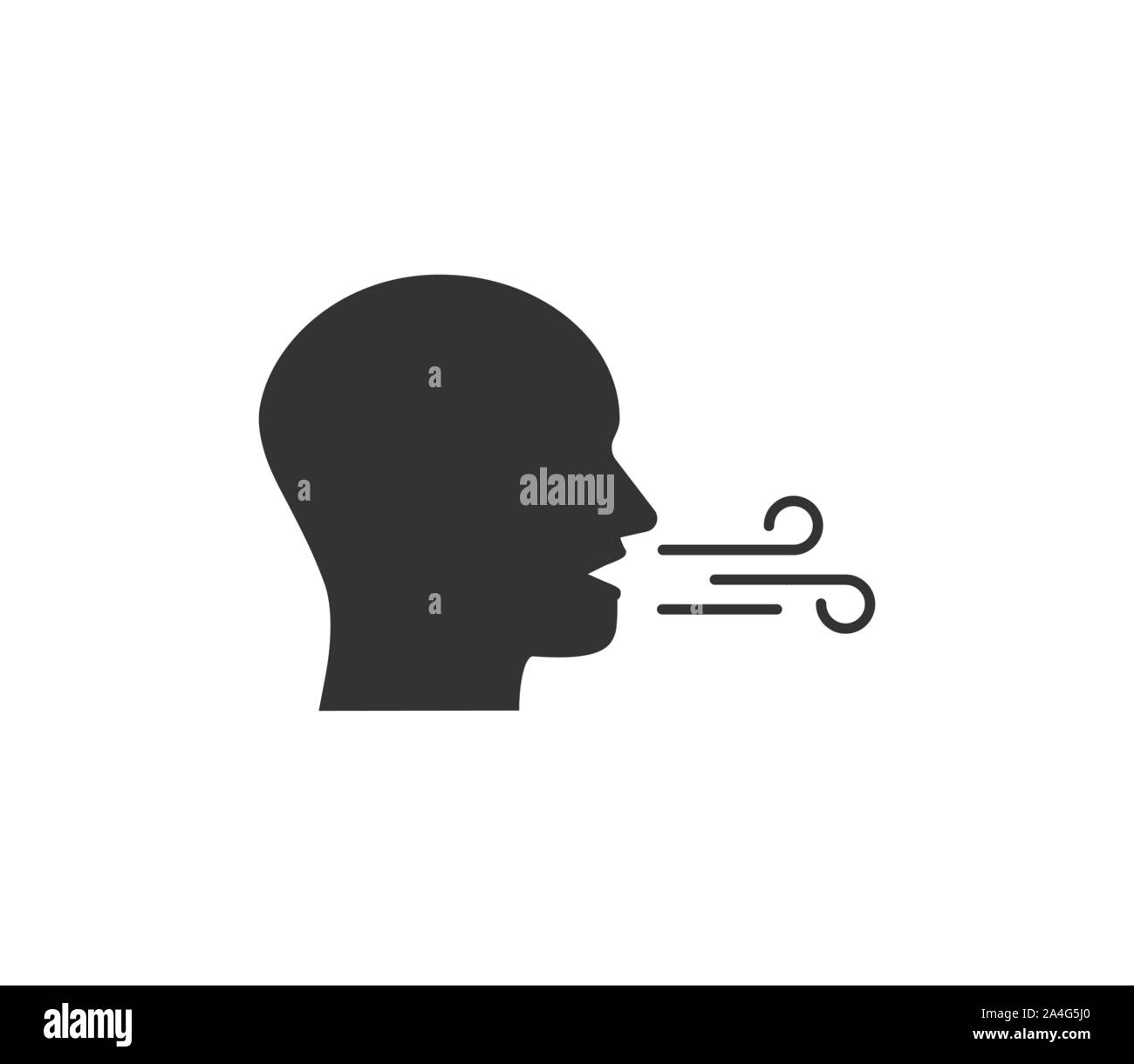 Respiro, icona di respirazione. Illustrazione Vettoriale, design piatto. Illustrazione Vettoriale