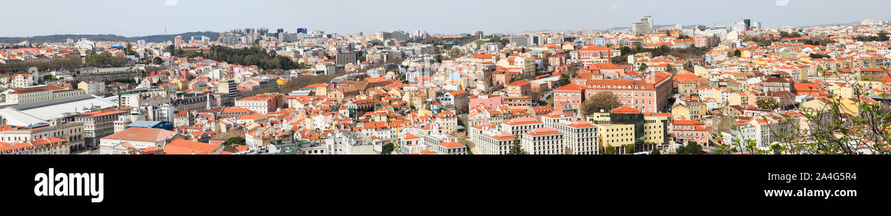 Vista panoramica di Lisbona, Portogallo Foto Stock