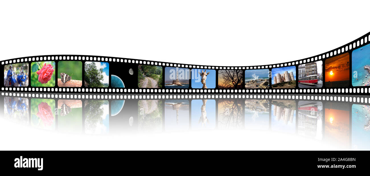 Film di telaio con varie foto all'interno Foto Stock