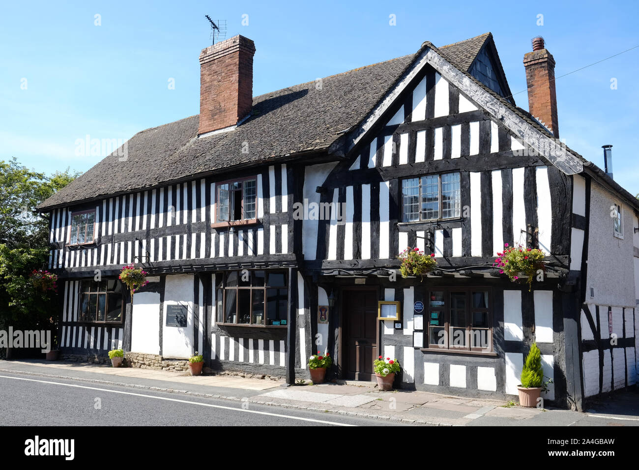 Il Kings House, un tradizionale edificio con travi di legno in Pembridge, Herefordshire Foto Stock