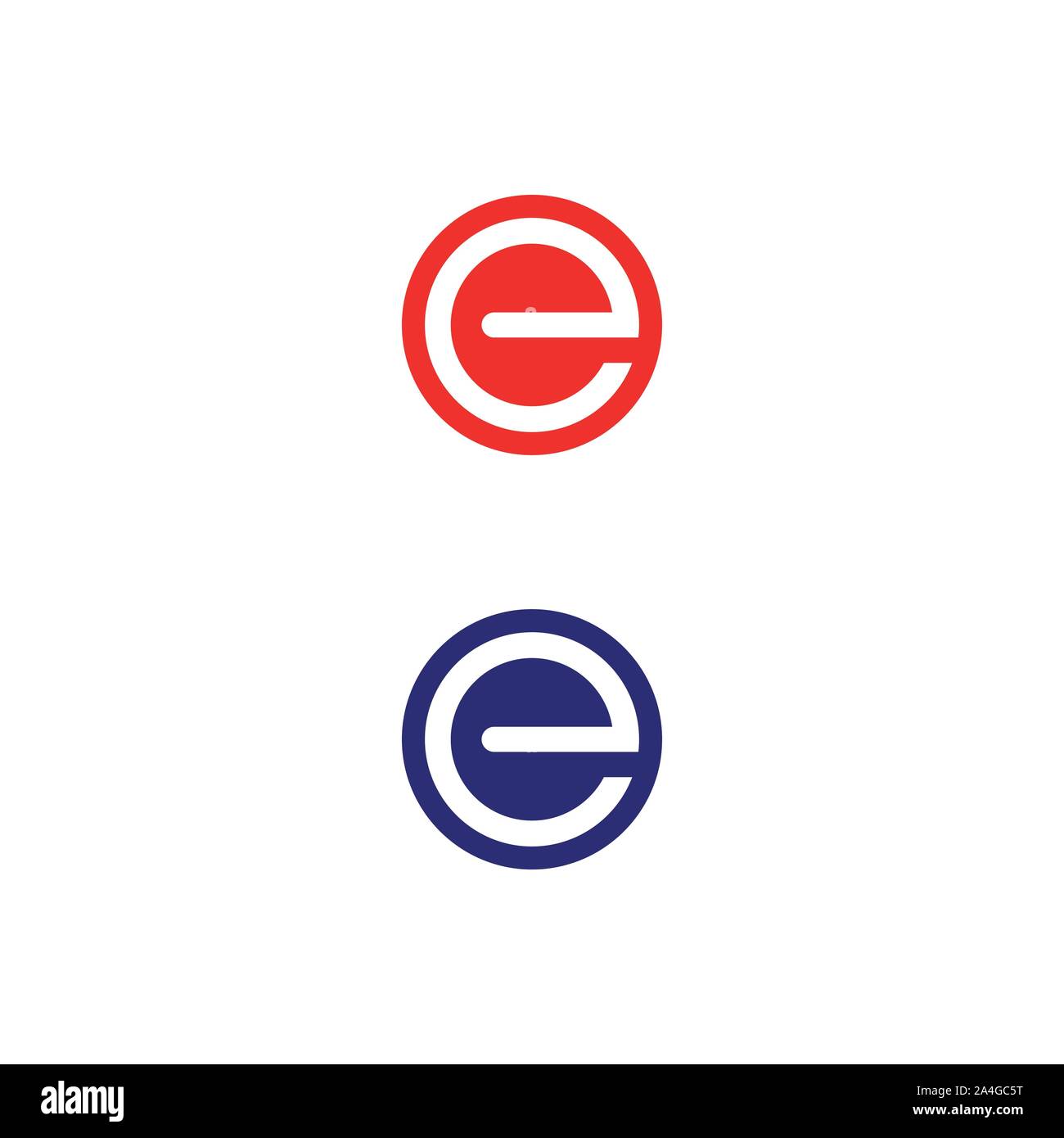 Lettera e logo design icona agli elementi del modello. Rosso e blu - Vettore Illustrazione Vettoriale