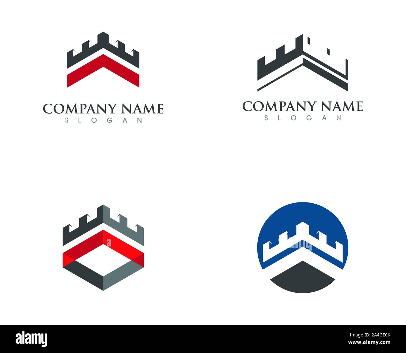 Castello illustrazione vettoriale Logo icona del modello di progettazione Illustrazione Vettoriale