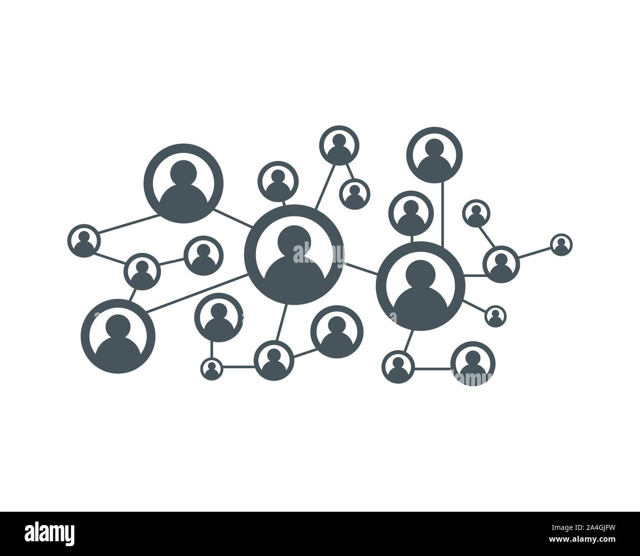 Rete di persone e icona sociale del modello di progettazione Illustrazione Vettoriale