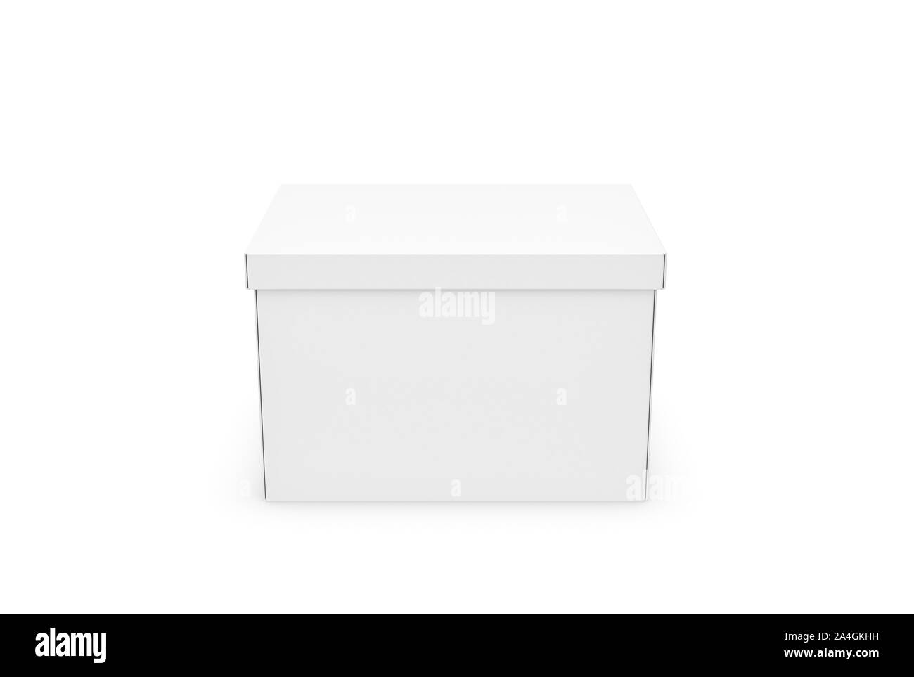 3D rendering di un rettangolo bianco scatola con un coperchio chiuso su sfondo bianco. Foto Stock 3D rendering di un rettangolo bianco scatola con un coperchio chiuso su sfondo bianco. Foto Stock