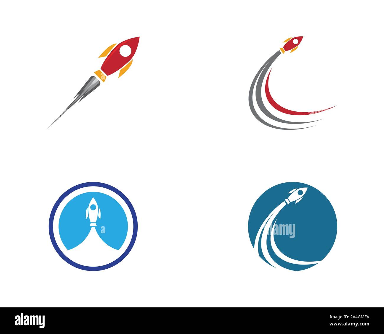 Rocket illustrazione vettoriale Logo icona del modello di progettazione Illustrazione Vettoriale