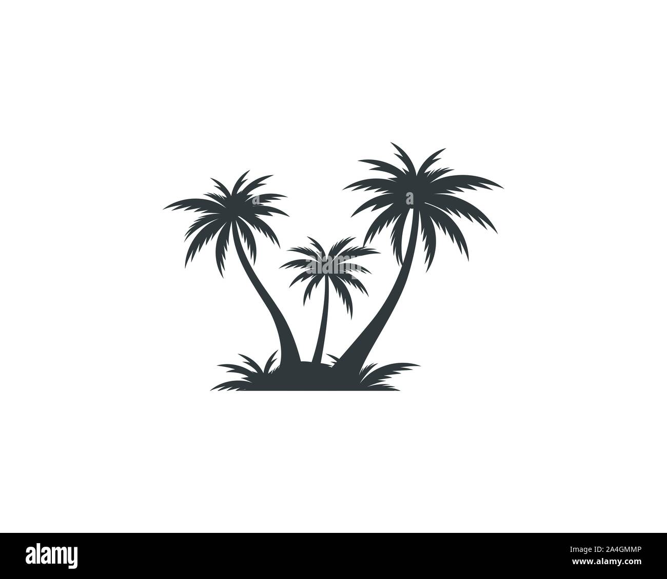 Palm tree estate modello logo illustrazione vettoriale Illustrazione Vettoriale