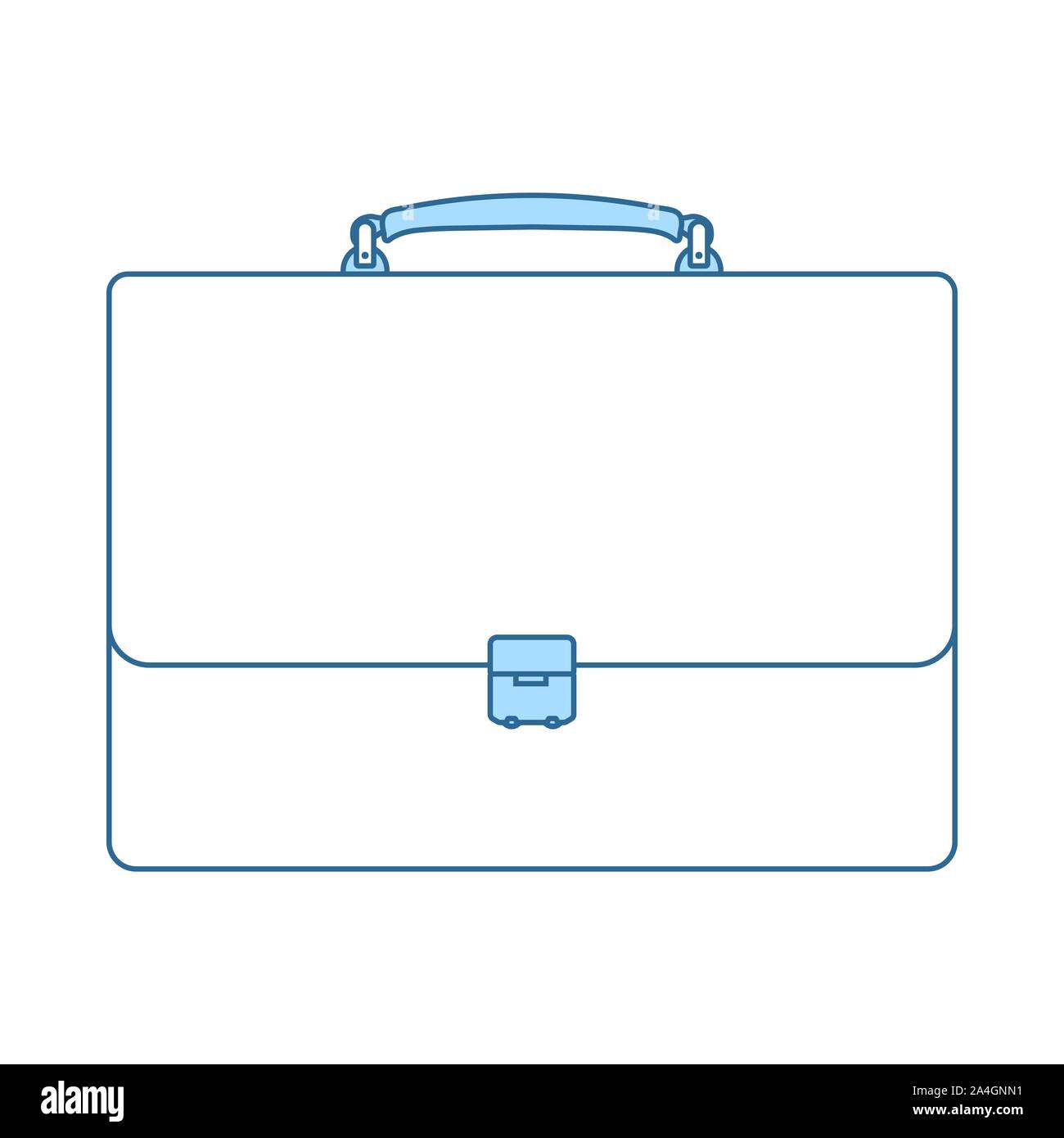 Icona della valigia. Linea sottile con riempimento blu Design. Illustrazione Vettoriale. Illustrazione Vettoriale