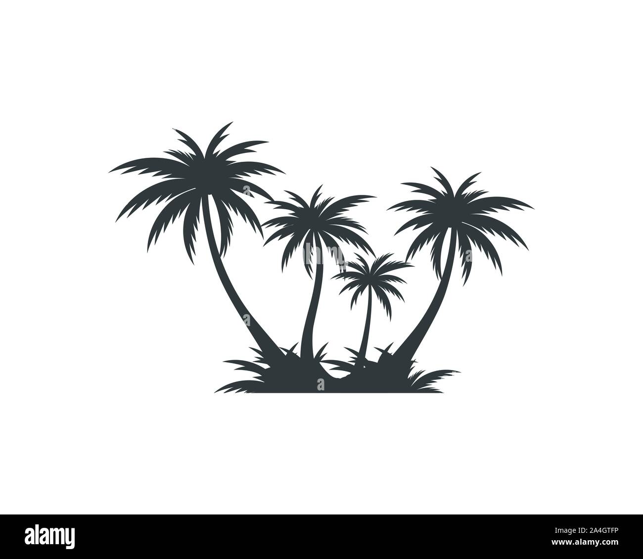 Palm tree estate modello logo illustrazione vettoriale Illustrazione Vettoriale