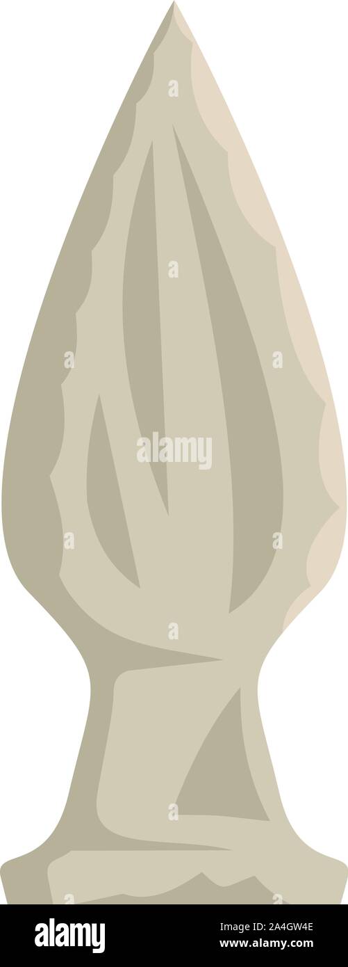 Età della pietra testa di freccia icona. Illustrazione piana di età della pietra con testa a freccia icona vettoriali per il web design Illustrazione Vettoriale