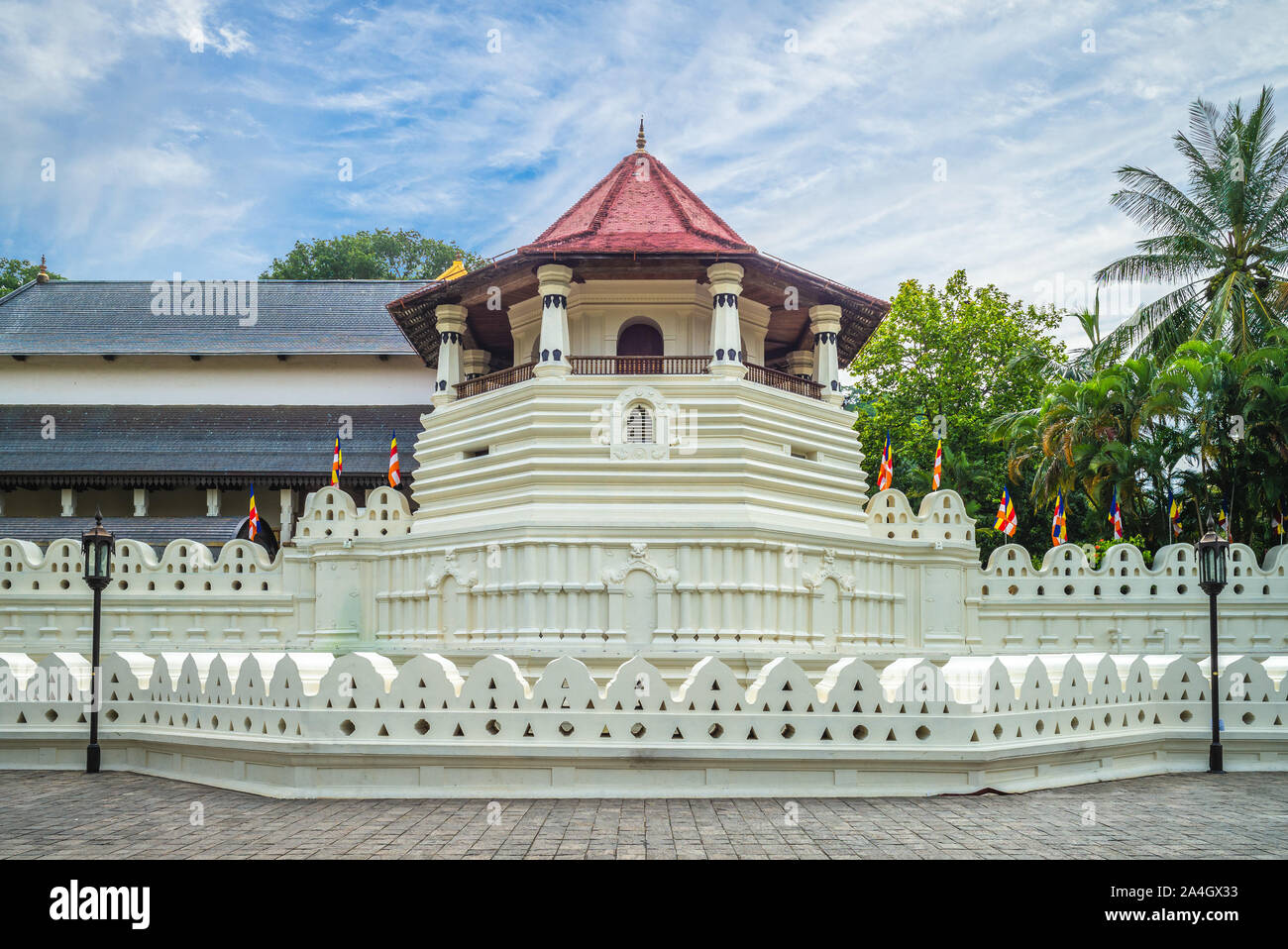 Tempio della Sacra Reliquia del Dente, Kandy, Sri lanka Foto Stock