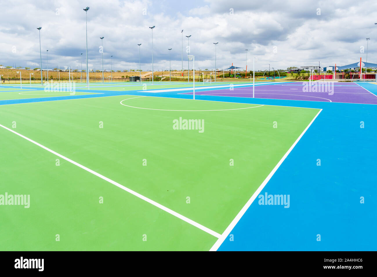 Svuotare Netball tribunali Foto Stock