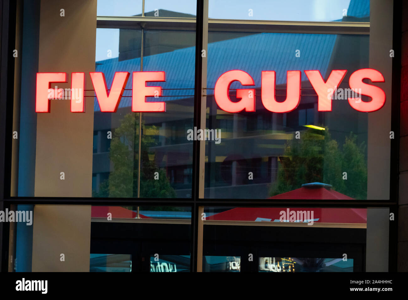 Cinque ragazzi burger ristorante in Liverpool ONE shopping mall Foto Stock