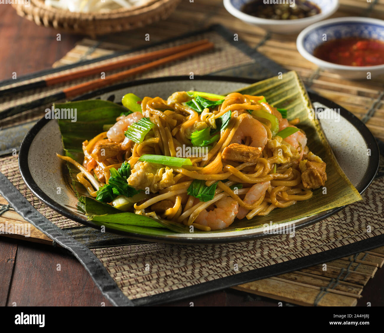 Mee goreng. Noodles fritti. Il sud est asiatico il cibo Foto Stock