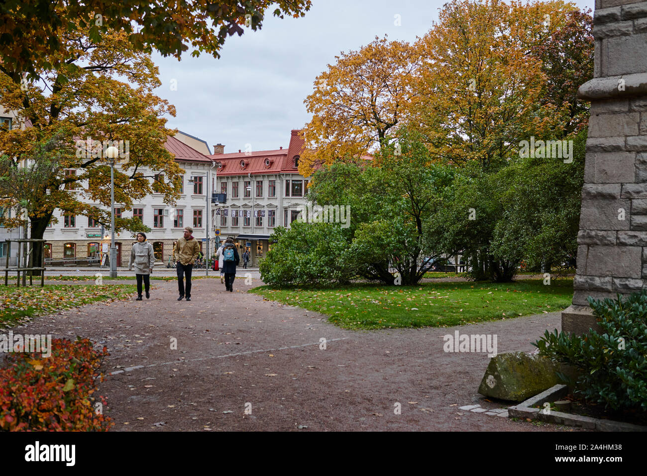 Autunno scene di strada da Göteborg Svezia Foto Stock
