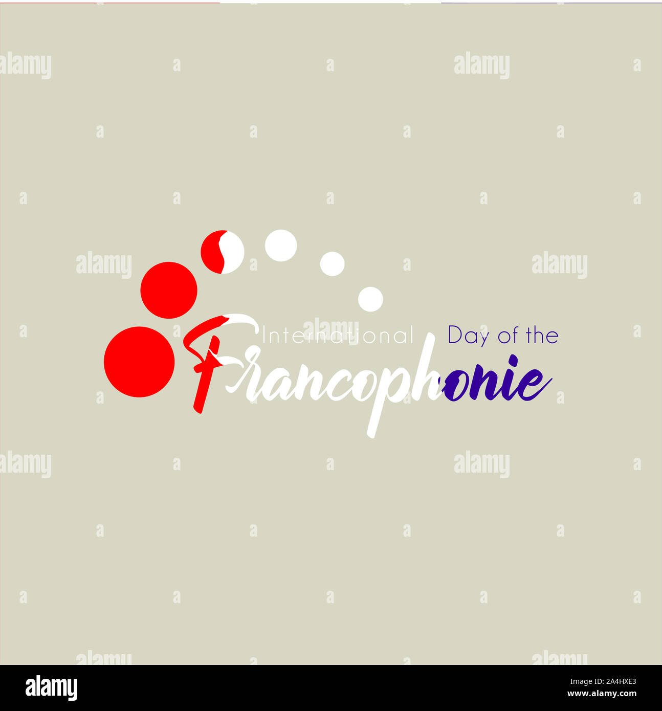 Design Tipografia per la Giornata Internazionale del Franco telefono con battenti dot concept Foto Stock