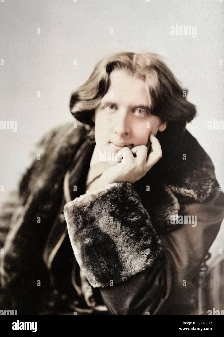 Oscar Wilde, 1854 - 1900. Irish poeta e drammaturgo. Dopo un photogaph realizzate nei primi 1880 dal fotografo americano Napoleon Sarony. Foto Stock