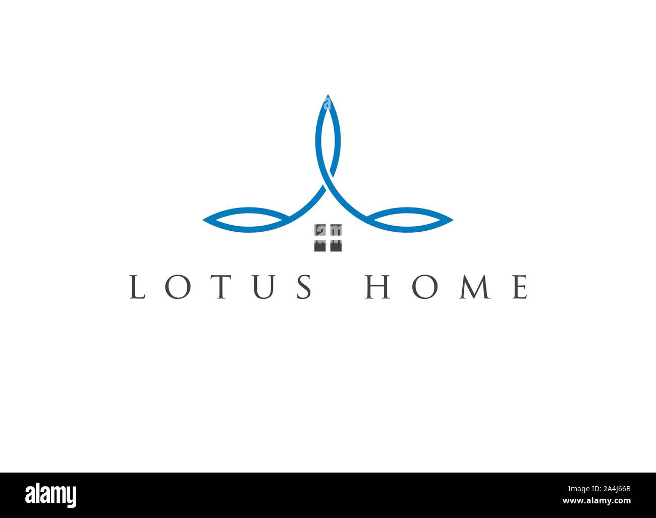 Lotus home logo design modello icona Vettore, logo minimalista Illustrazione Vettoriale