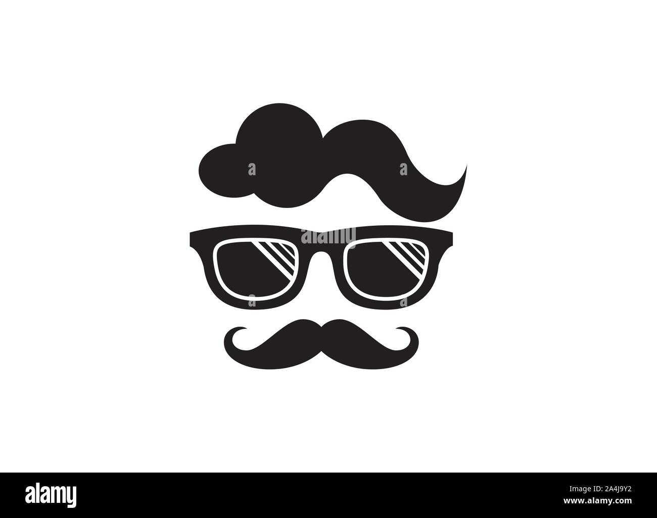 Cool geek guy nerd vector logo design template, Geek vettore logo. Persone vettore logo. Geek modello logo, geek nerd Illustrazione Vettoriale