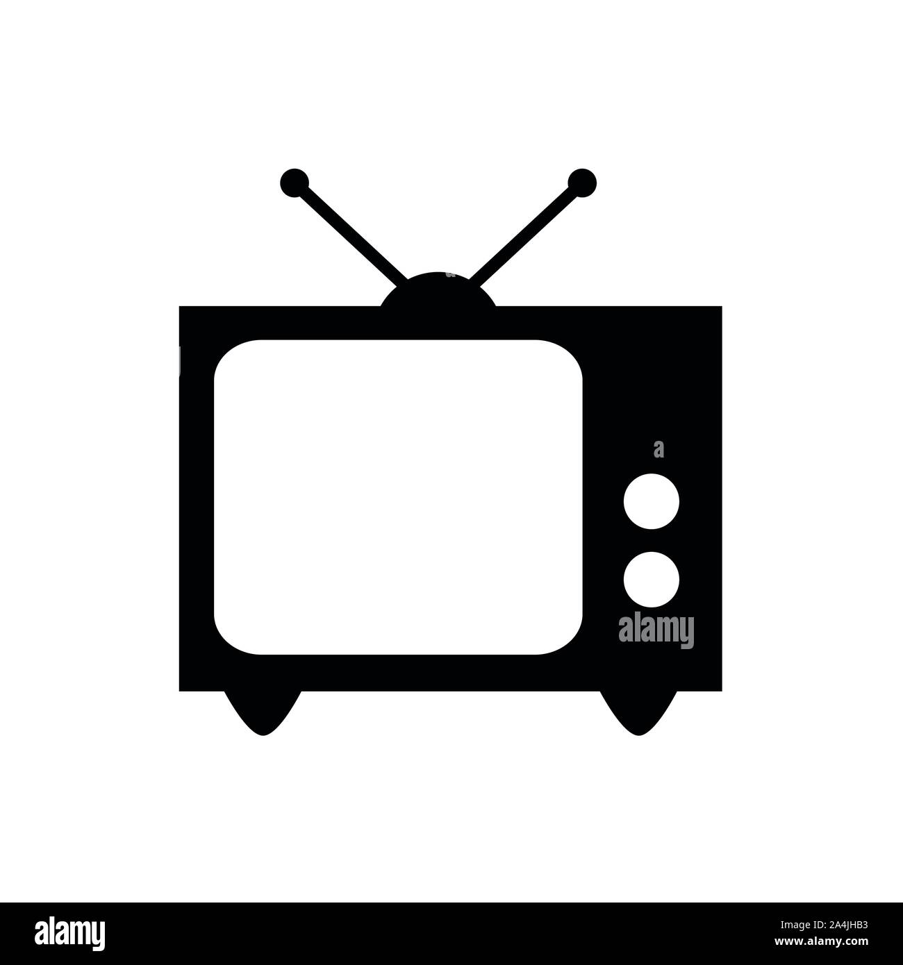 Vecchia icona tv isolato su sfondo bianco illustrazione vettoriale EPS10 Illustrazione Vettoriale