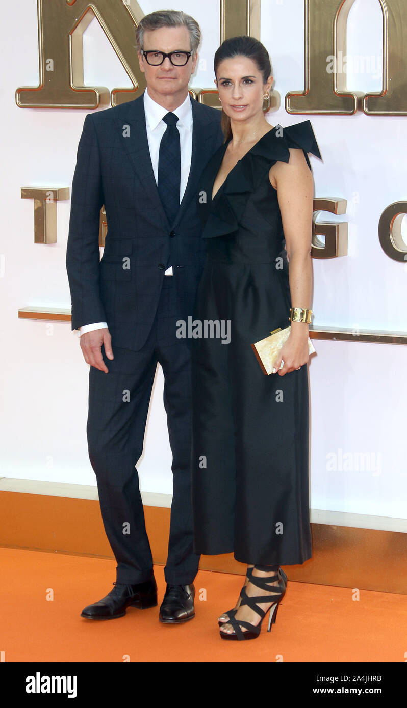 Set 18, 2017 - Londra, Inghilterra, Regno Unito - 'Kingsman: Il Golden Circle" mondo Premiere, Leicester Square - tappeto rosso arrivi mostra fotografica: Colin Firth e Foto Stock