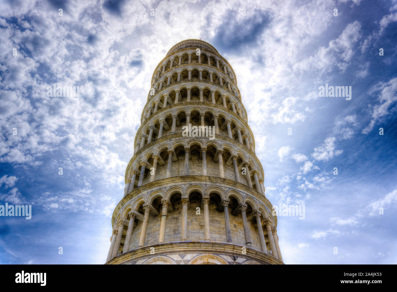 L'Italia, Toscana, Pisa, la torre pendente in Piazza dei Miracoli Foto Stock
