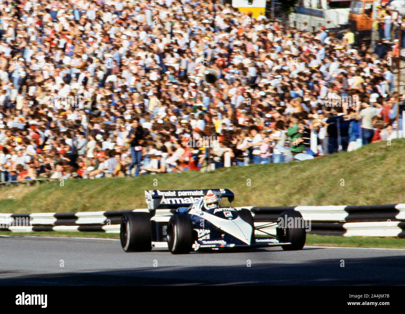 BRM BT52, Nelson Piquet, 1983 Gran Premio d'Europa a Brands Hatch. Foto Stock