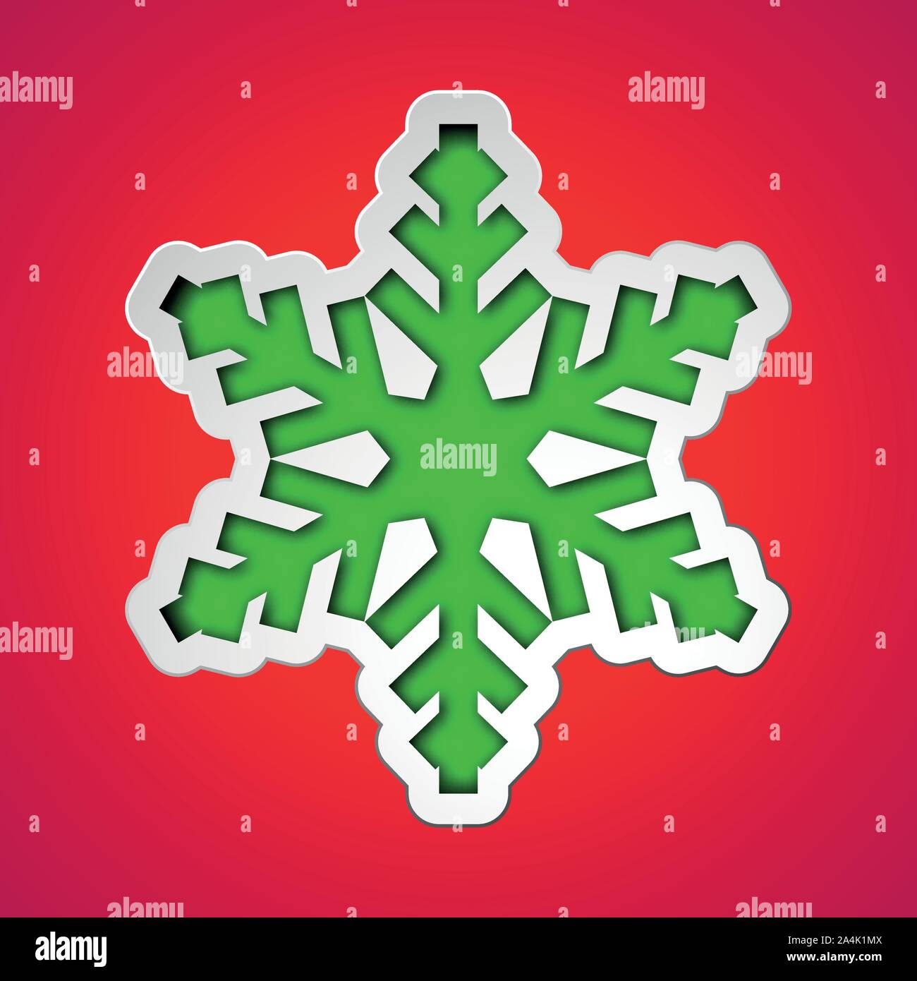 Tagliare il natale il simbolo del fiocco di neve Illustrazione Vettoriale