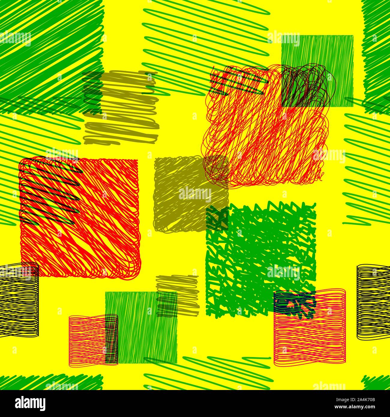 Modello senza cuciture con textured grunge piazze, pattern per il tessuto, un avvolgimento della carta, stampa. Illustrazione Vettoriale Illustrazione Vettoriale