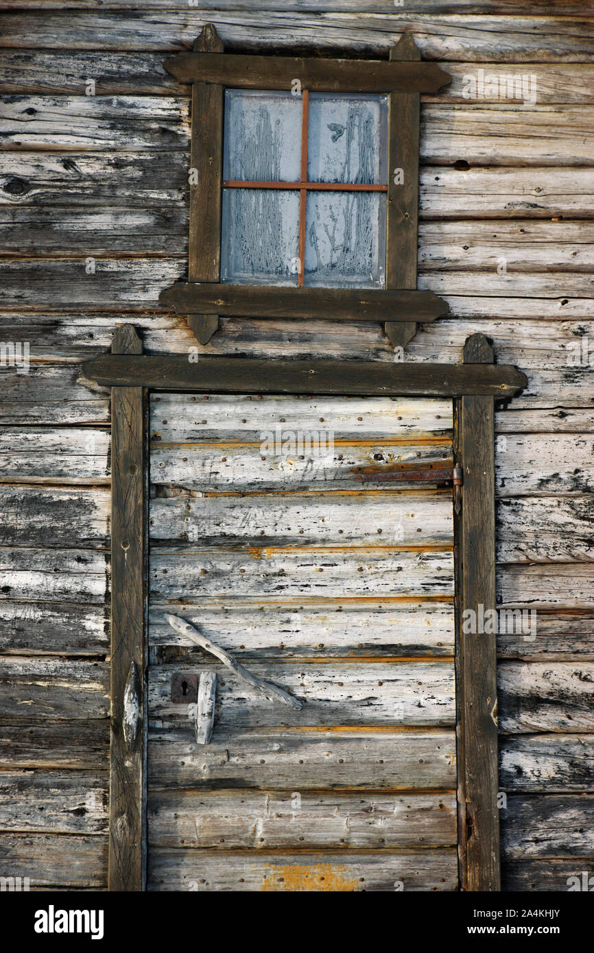 In legno parete timberd nel Finnmarksvidda Foto Stock