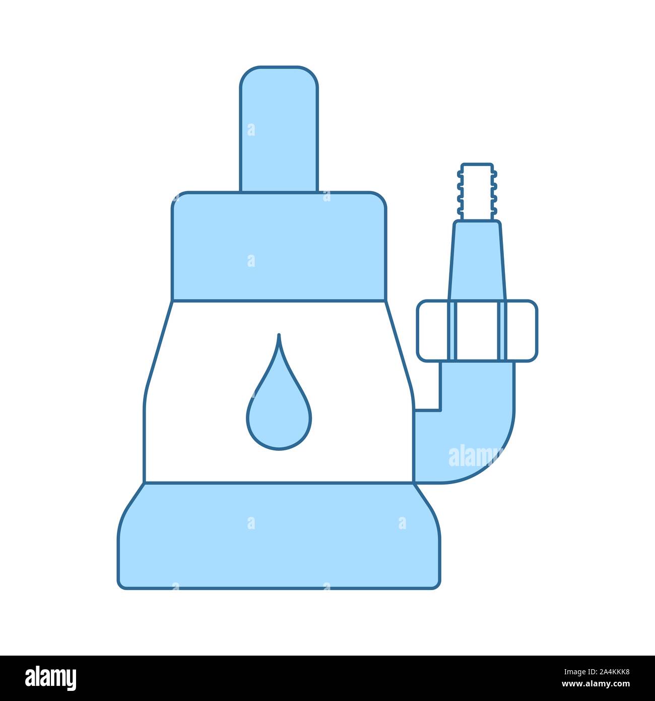 Sommergibile pompa acqua icona. Linea sottile con riempimento blu Design. Illustrazione Vettoriale. Illustrazione Vettoriale