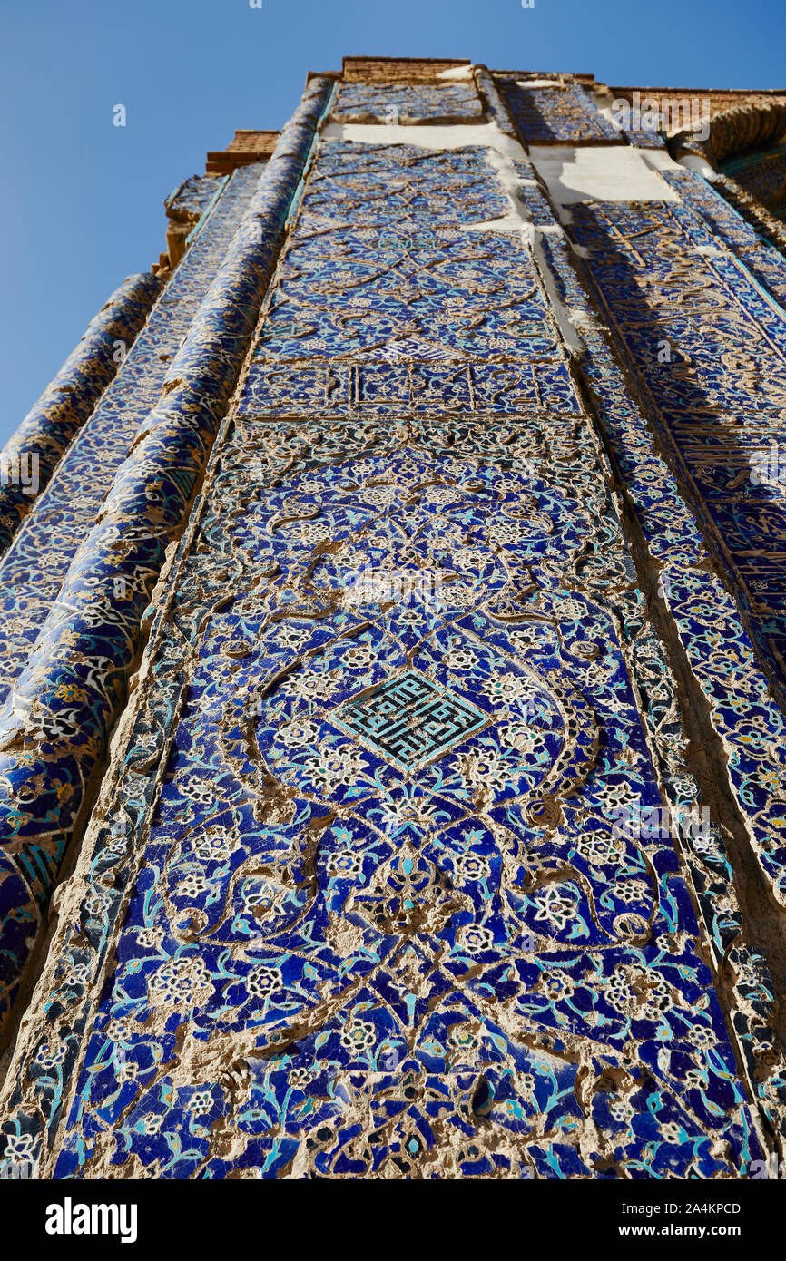 La Moschea Blu, noto anche come moschea Kabud nella città iraniana di Tabriz, presa su 31.05.2017. Esso è stato completato nel 1465 a nome di Khatun Jan iniziato, la moglie del leader della tribù turkmene Qara Qoyunlu, Shah Jahan, durante il suo regno nelle cosiddette pecore nere impero. | Utilizzo di tutto il mondo Foto Stock