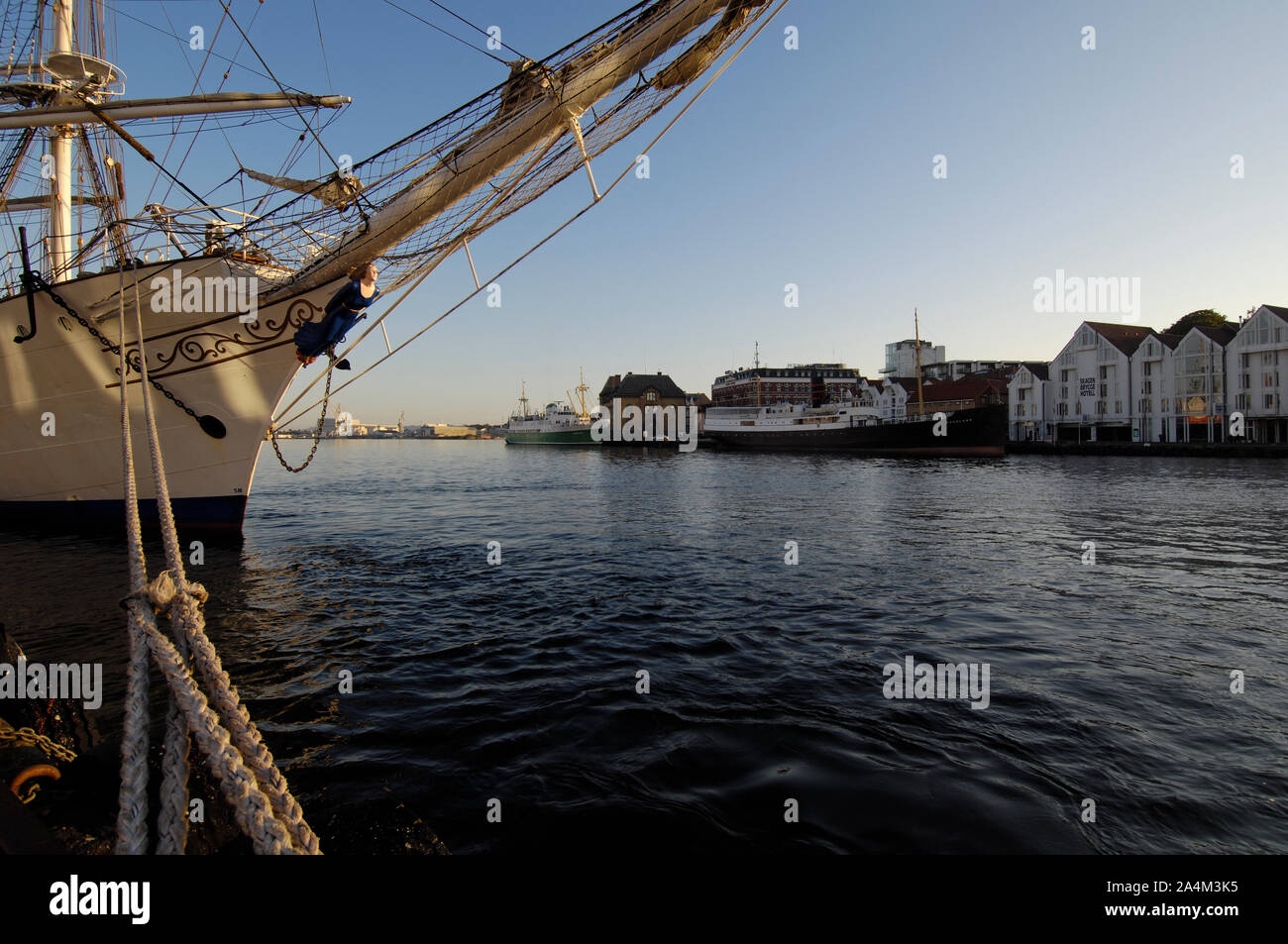 Vecchia nave a vela in Stavanger Harbour Foto Stock