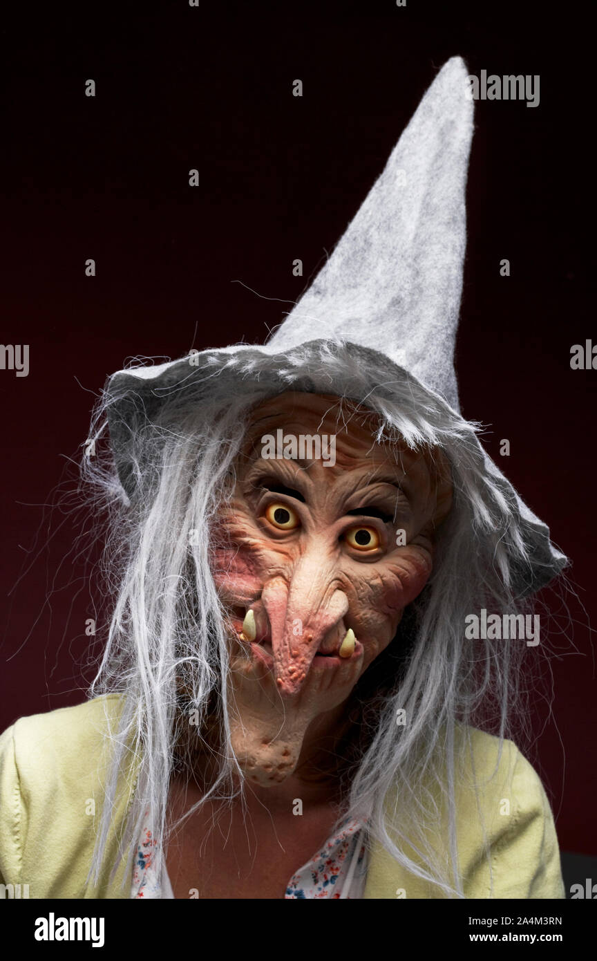 Strega - spaventoso mask Foto Stock