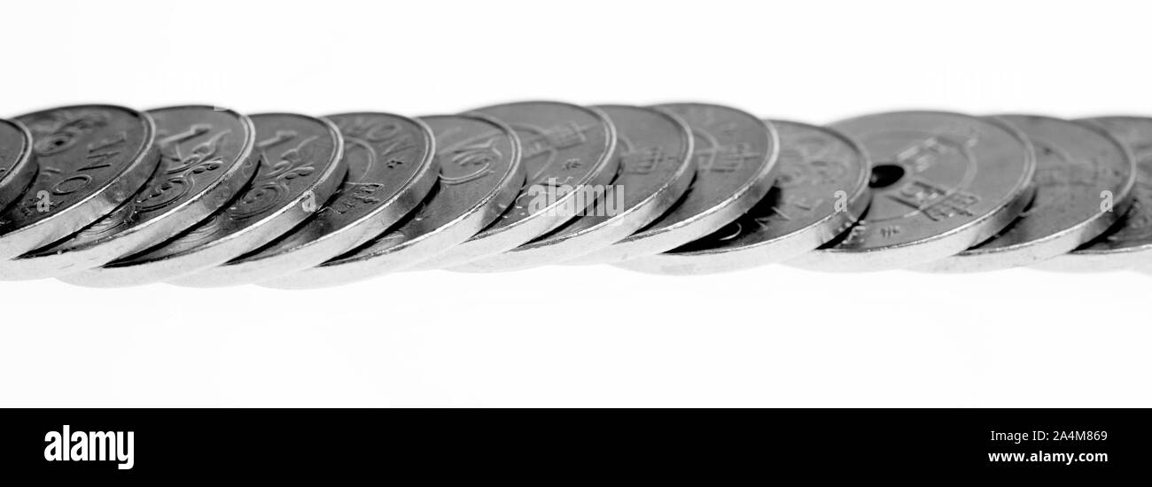 Monete norvegese - kroner - la spesa, pagando e acquisto Foto Stock