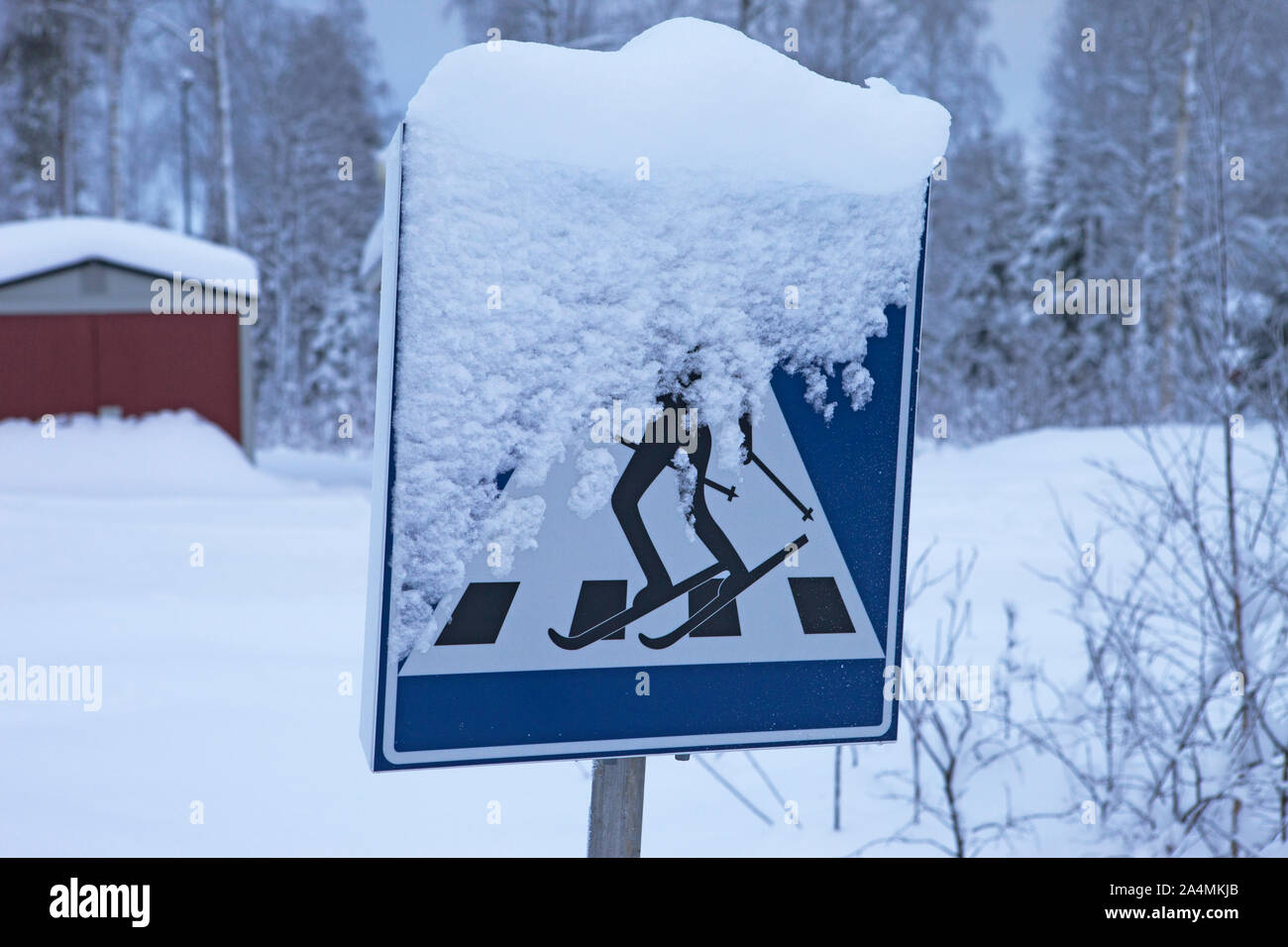 Attraversamento pedonale segno Foto Stock