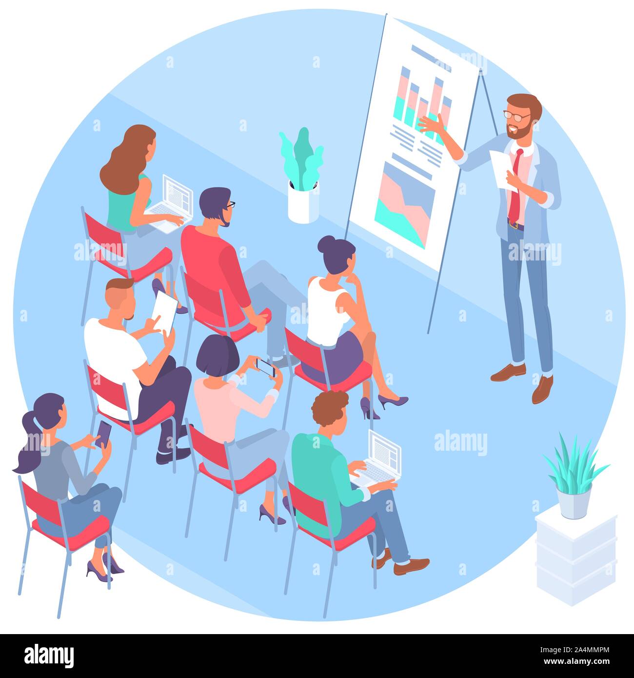 Formazione aziendale concetto. Illustrazione Vettoriale