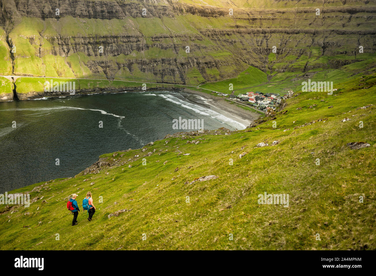 Gli escursionisti a costa Foto Stock