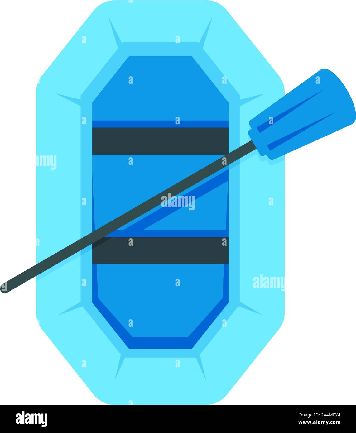 Vista superiore barca da pesca icona. Illustrazione piano di vista superiore barca da pesca icona vettoriali per il web design Illustrazione Vettoriale
