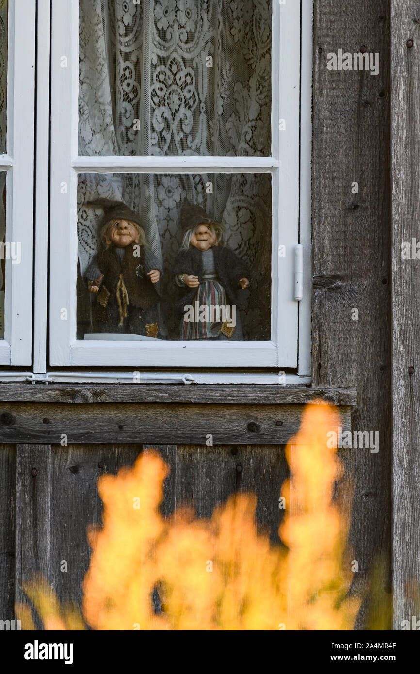 Decorazione sulla finestra Foto Stock