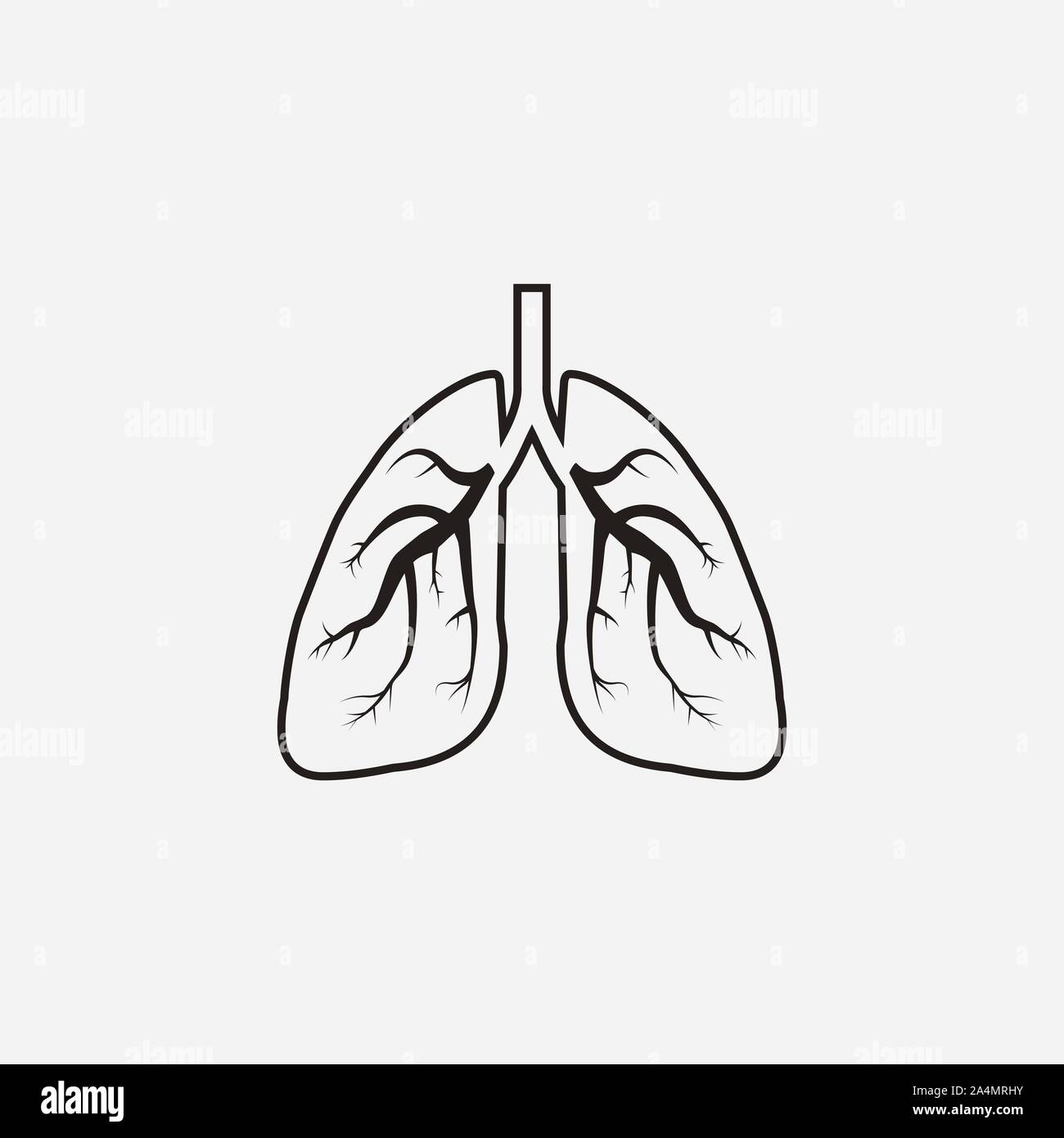 I polmoni, icona del medico. Illustrazione Vettoriale, design piatto. Illustrazione Vettoriale