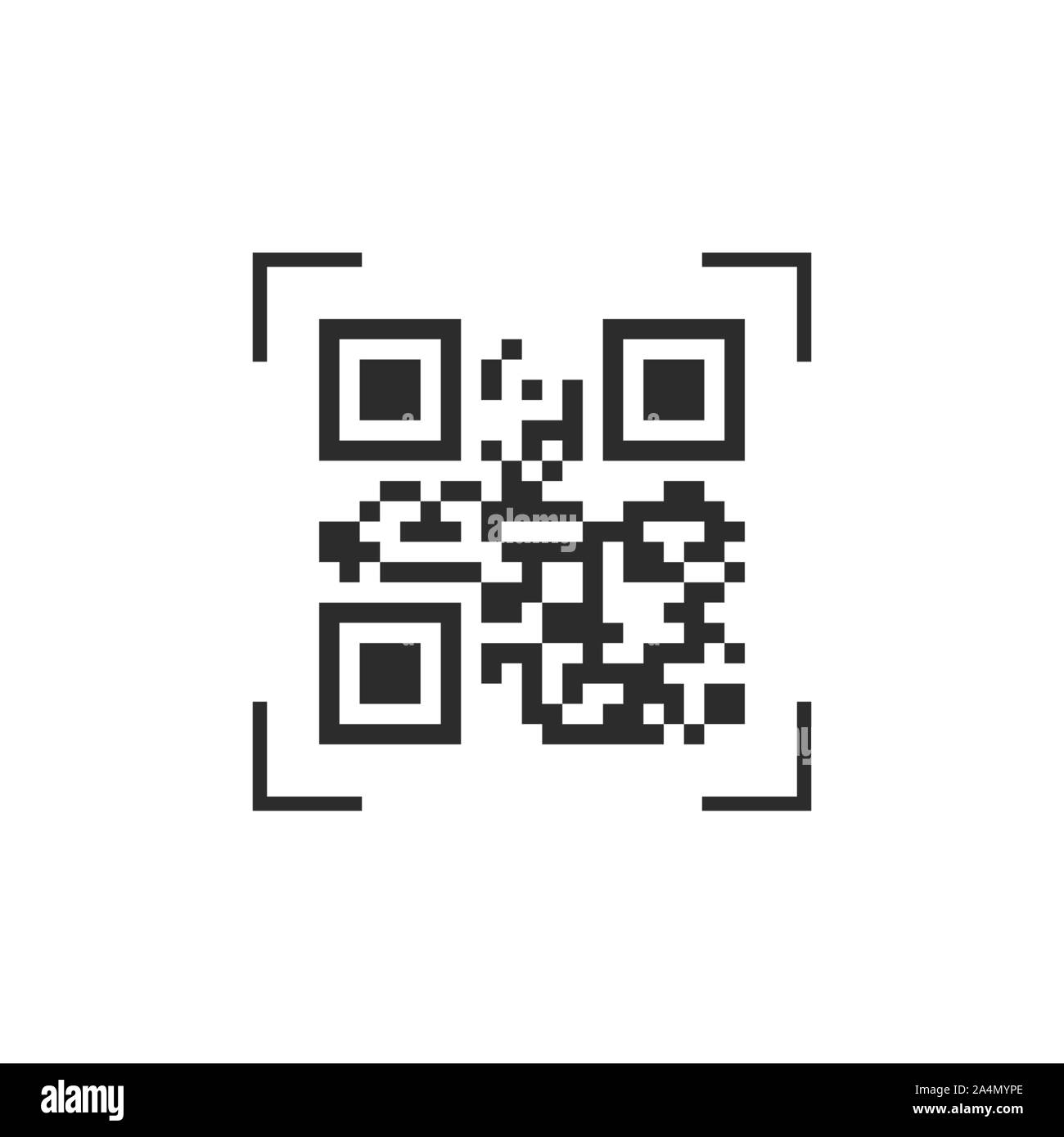 Codice QR icona. Illustrazione Vettoriale, design piatto. Illustrazione Vettoriale