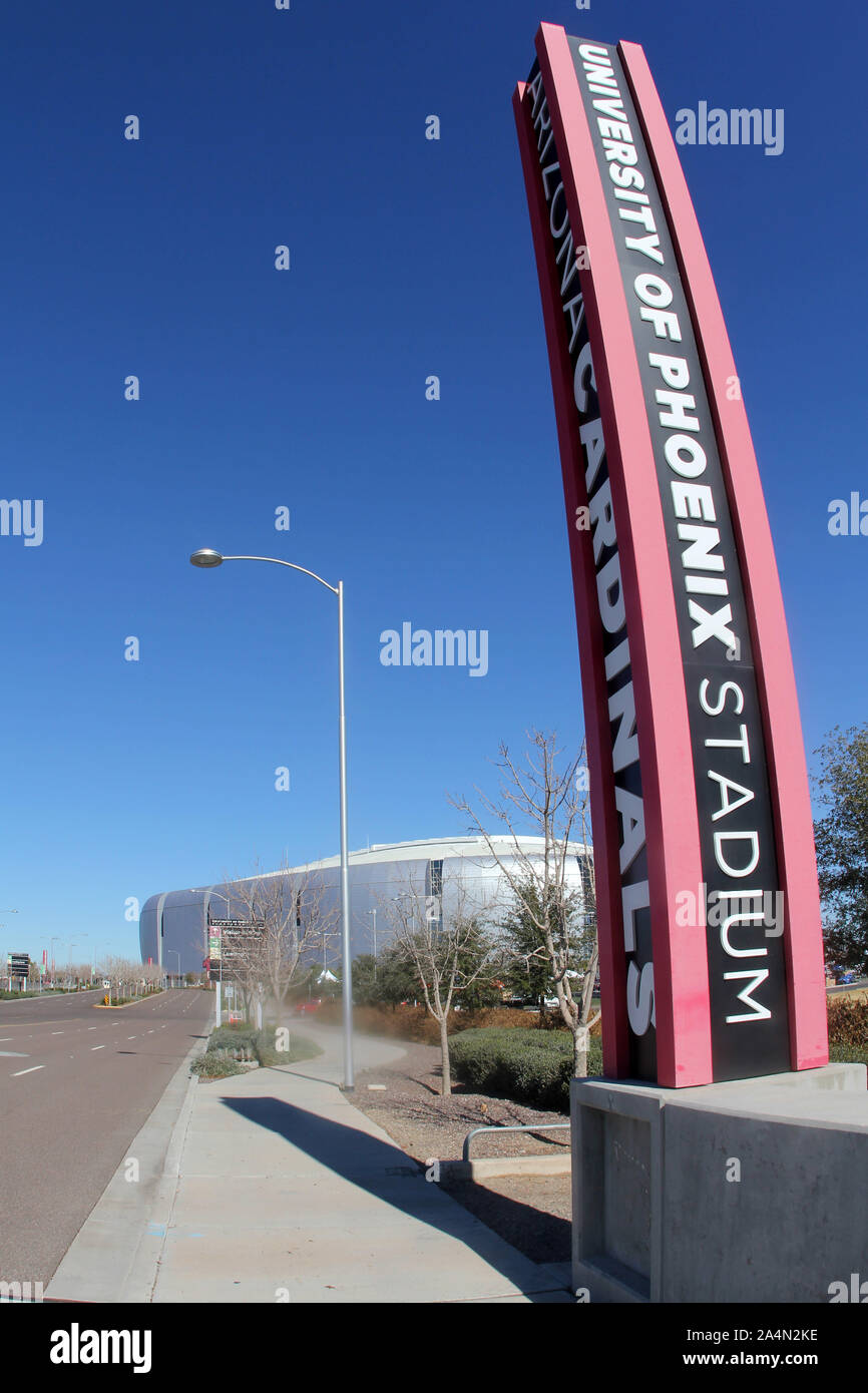 GLENDALE,Arizona,U.S.A. 29 ENERO 2013. Vista generale della University of Phoenix Stadium anteprima del gioco tra il Messico vs Danimarca. // Vista generi Foto Stock