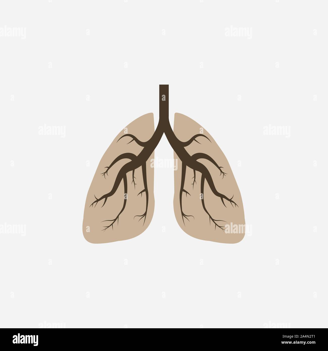 I polmoni, icona del medico. Illustrazione Vettoriale, design piatto. Illustrazione Vettoriale