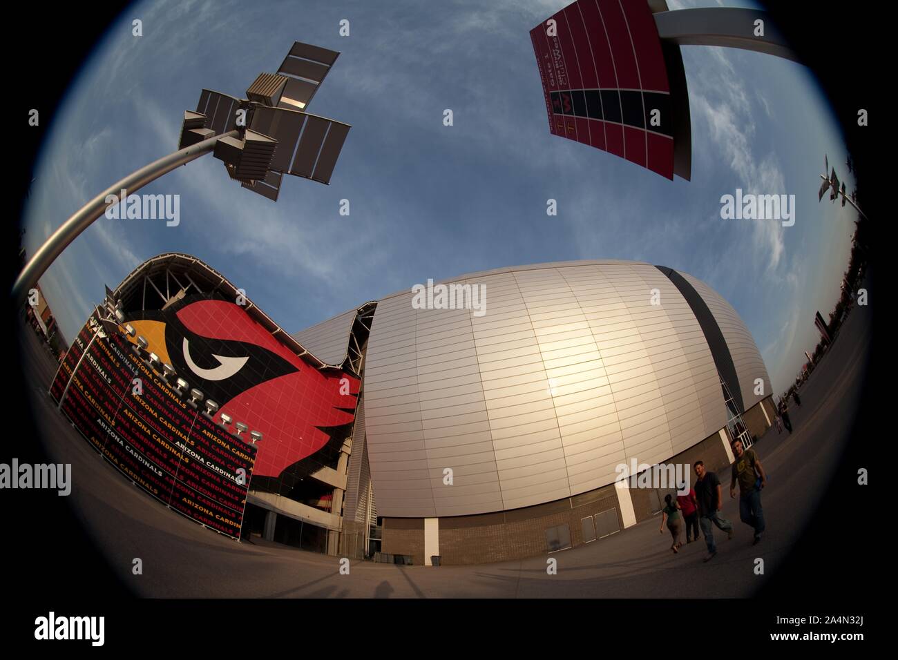 Facciata e interni aspetti dell Arizona CARDINAL STADIUM. STADIUM Arizona Cardinals, durante la fase di pre-stagione le azioni e il 2013 Guinness International Ch Foto Stock